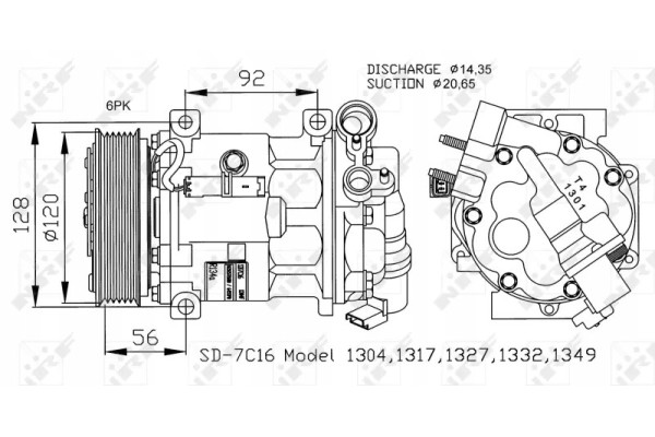Compresor de aire acondicionado Nrf 32239 para Citroën y Peugeot usado 5