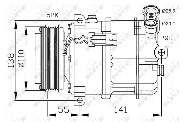 COMPRESSOR AIR CONDITIONING COMPRESSOR 32312 NRF Part manufacturer NRF