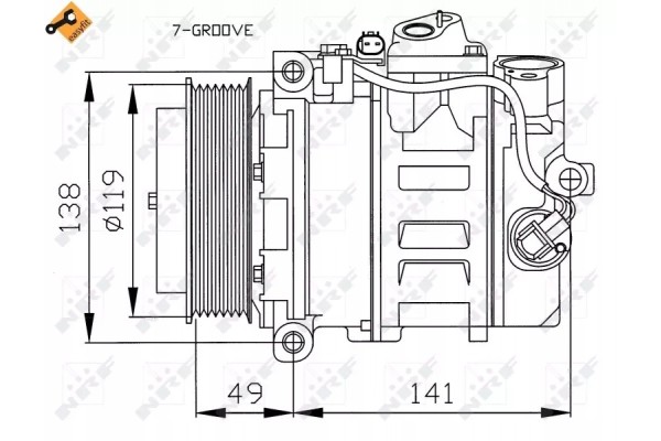 32215 NRF AIR CONDITIONING COMPRESSOR DB W203 7SEU17 DCS 17 Catalog number of the part 32215