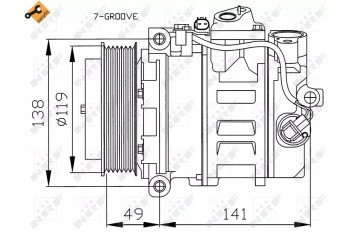 32215 NRF AIR CONDITIONING COMPRESSOR DB W203 7SEU17 DCS 17 Catalog number of the part 32215