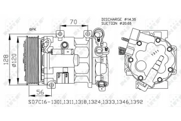 COMPRESSOR AIR CONDITIONING COMPRESSOR 32682 NRF CITROEN Catalog number of the part 32682