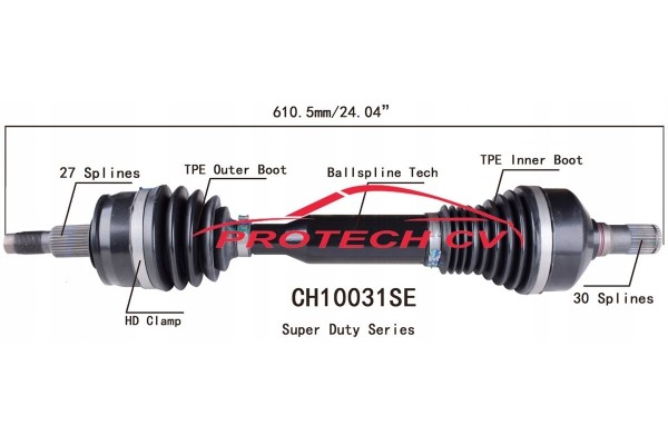 JEEP CHEROKEE KL 2014 2019 2 4L 3 2L DRIVE AXLE Catalog number of the part CH10031SE