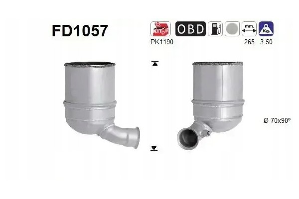 PARTICULATE FILTER FAP DPF FD1057 AS CITROEN Part manufacturer AS