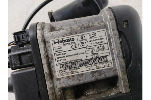 2010 Mercedes Benz E C207 W207 Parking heater Webasto Catalog number of the part RZV66840