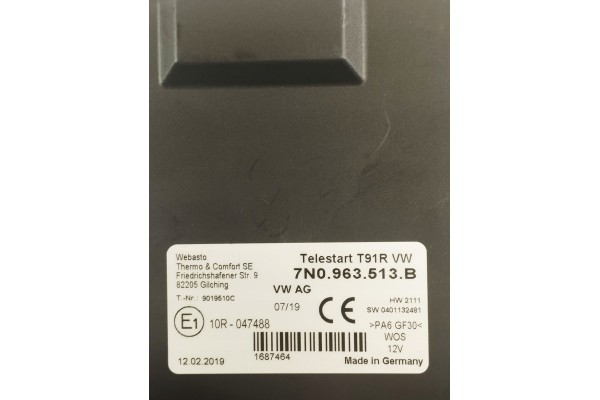 NEW SEAT Webasto Telestart T91R 7N0963513 B SE pilot kit Part manufacturer Webasto