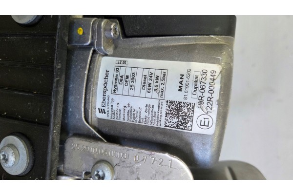 webasto parking heating eberspacher man tgx tg3 tgs 81619016202 Part manufacturer MAN OE