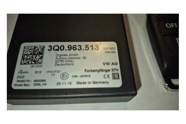 NEW Set VW Webasto 3Q0963513 A remote control 3G0963511B beam antenna VW SE SK Part manufacturer Webasto