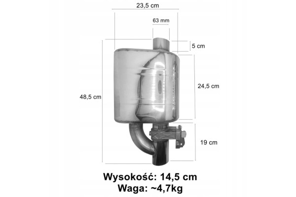 ACTIVE END SILENCER WITH SOUND ADJUSTMENT SPORTS THROTTLE 2 5 63mm Catalog number of the original TUMK BASOWY DSE MU EMV002 63 S