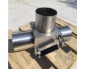 EXHAUST TEE 129MM STAINLESS STEEL SCANIA VALVE AND OTHERS