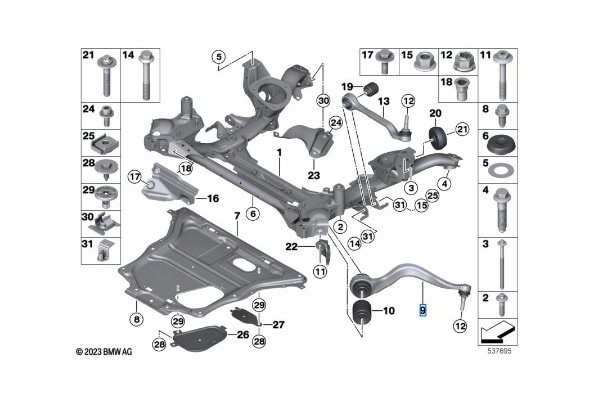 BMW F20 F22 F30 F35 F32 F36 Control arm right 31126854724