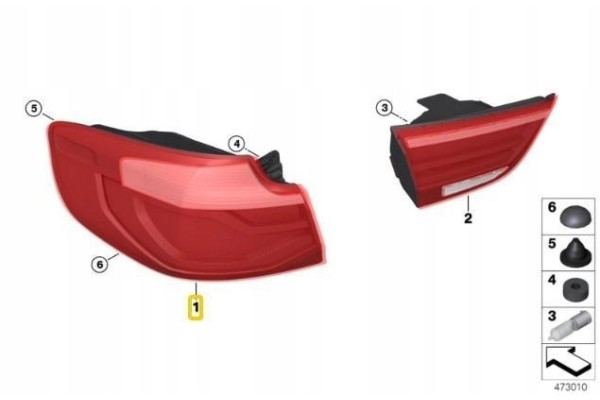 Rear lamp BMW 63217417470 63 21 7 417 470 G0S8S7 Rear lamp 85122000 OE BMW Part manufacturer BMW OE