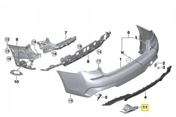 BMW 3 G20 M Rear Right Exhaust Pipe Bracket 51128093304 Part manufacturer BMW OE