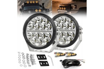 2x Long Range Headlamp DRL 500W LED 12V 24V IP68 Car type 4x4 SUV cargo vans RVs buses trucks passenger cars