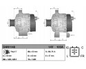 Alternator DAN1148 DENSO Alternator charging current 105 A