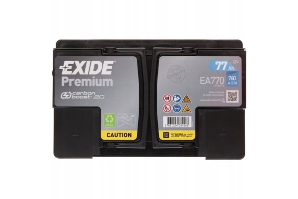 Battery Exide Premium 77Ah 760A EA770 right plus Part manufacturer Exide