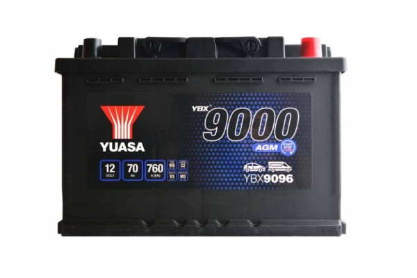 Battery YUASA 12V 70Ah 760A START STOP AGM Plus P YBX9096 Capacity 70 Ah