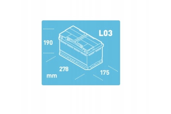 CAR BATTERY EXIDE START STOP AGM 72AH 760A EK720 Polarity right