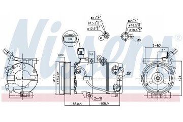 Compressor air conditioning NISSENS 890243 Part manufacturer Nissens
