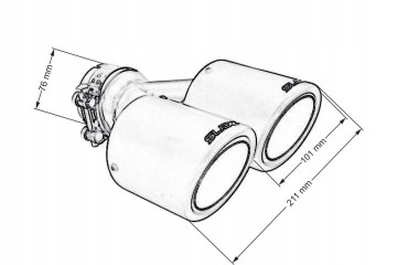 Double Silencer Tip 101mm Input 76mm SLIDE Packaging status original