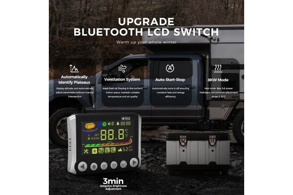 Calefactor estacionario Sunster 8kW 12/24V/230V con Bluetooth y ventil