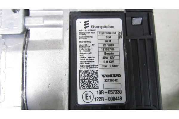 WEBASTO PARKING HEATER Volvo XC40 1 5 HYBRID 32136042 17 Part manufacturer Volvo OE