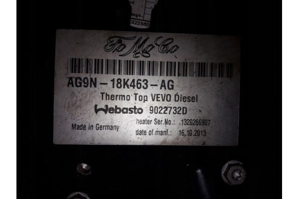 PARKING HEATER WEBASTO FORD S MAX GALAXY MK4 LIFT AG9N 18K463 AG Car type passenger cars