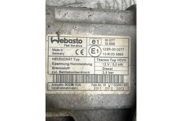 Parking heater Webasto Volkswagen PASSAT B7 2012 Quality of parts according to GVO O original with manufacturer s logo OE