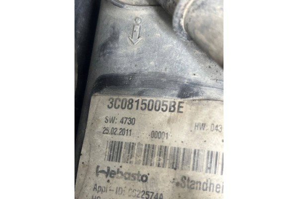 Parking heater Webasto Volkswagen PASSAT B7 2012 Customs tariff code 87089997