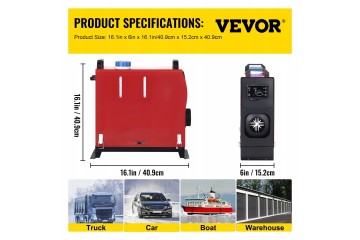 Calefactor estacionario diésel 12V 5KW con pantalla LCD y control rem