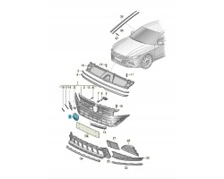 5H0853601NDPJ Stamp VW black chrome glossy ASO VW