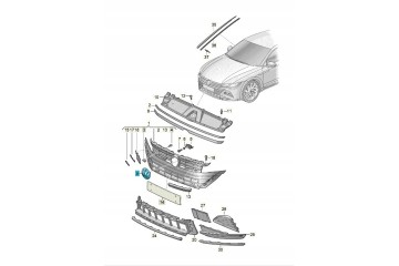 5H0853601NDPJ Stamp VW black chrome glossy ASO VW