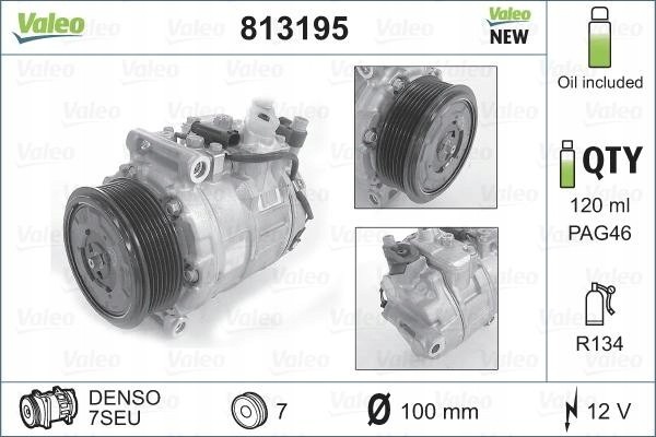 VALEO 813195 air conditioning compressor Catalog number of the part 813195