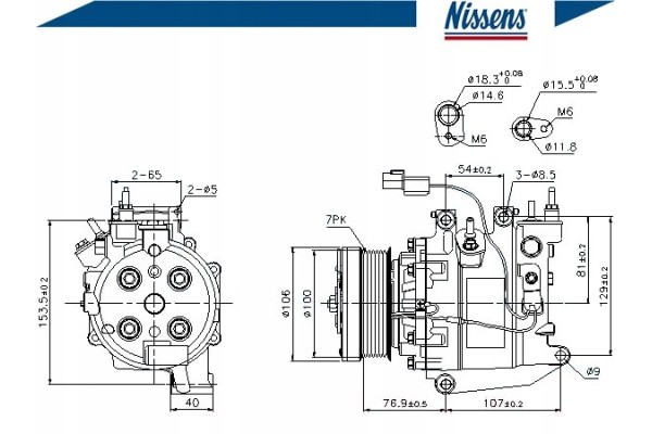 Air Conditioning Compressor Nissens for Honda Civic 05 Number 89246 Product weight with unit packaging 8 kg