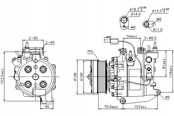 Compresor de aire acondicionado NISSENS 89246 TRSE07 para HONDA CIVIC 
