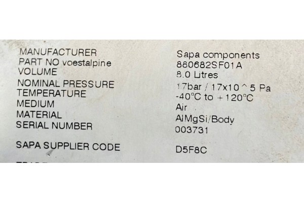 AIR SUSPENSION RECEIVER JAGUAR I PACE X590 J9D3 5B709 AB Catalog number of the part tel 48 505 065 400 LR PARTS LUBLIN CZESCI NO
