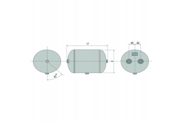 Compressed air steel tank 40L 618x310mm 12 BAR M22x1 5 EN 286 2 Packaging status original