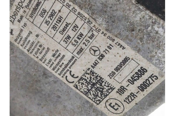GENUINE Parking heater Webasto A4478307101 Quality of parts according to GVO O original with manufacturer s logo OE