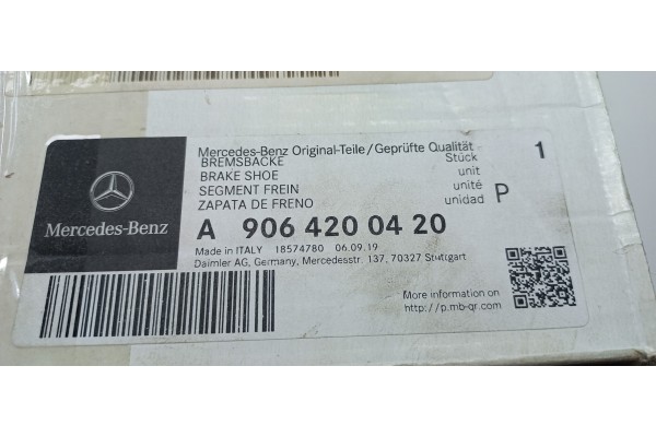 A9064200420 ORIGINAL BRAKE SHOES REAR MERCEDES SPRINTER 907 W464 Quality of parts according to GVO O original with manufacturer 