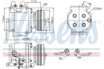 Air conditioning compressor NISSENS 89226 Car type passenger cars