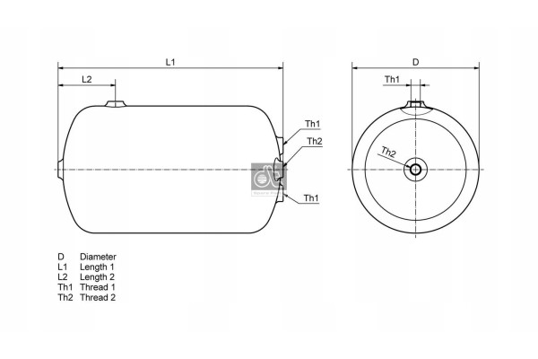 Air tank pneumatic system DT SPARE PARTS 2 44341 for VOLVO Catalog number of the part 2 44341