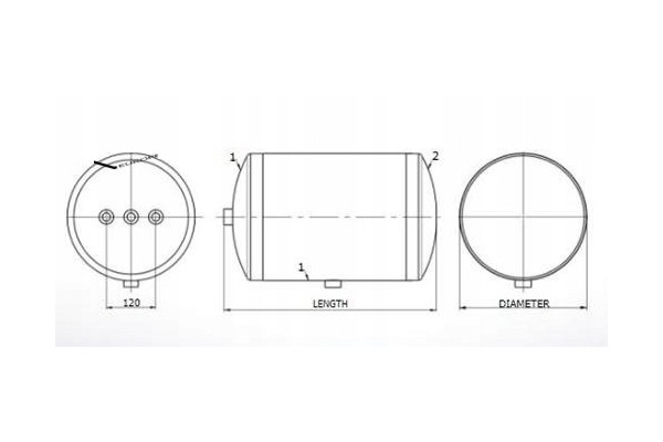 DT Spare Parts 4 66426 Air tank pneumatic system Catalog number of substitutes ADR 75539935 BSG BSG 01 242 020 FEBI BILSTEIN 106