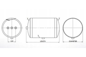 DT Spare Parts 4 66426 Air tank pneumatic system Catalog number of substitutes ADR 75539935 BSG BSG 01 242 020 FEBI BILSTEIN 106