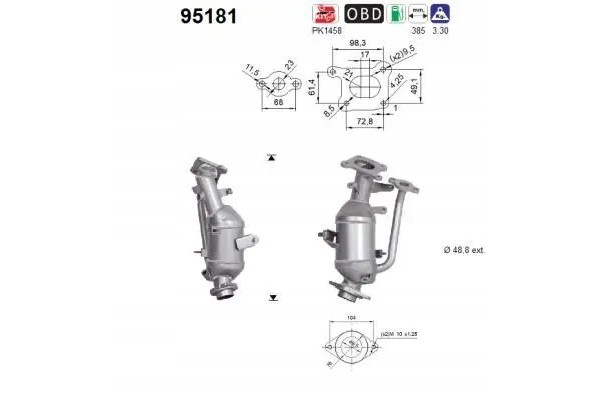 CATALYST EURO EMISSION 6 95181 AS TOYOTA Packaging status original