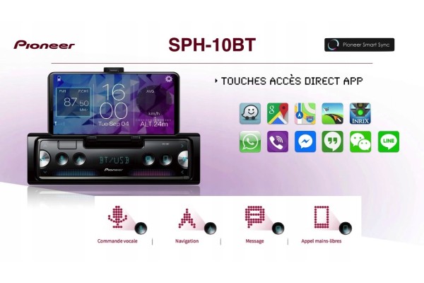 PIONEER SPH 10BT USB BT iPhone CAR RADIO
