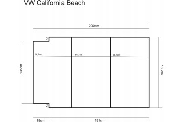 Mattress for Bus VW Multivan California Beach Visco Memory Foam 200x150x8 Part manufacturer Golden Group