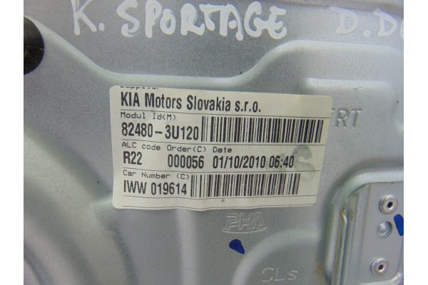 82480-3U120 ELEVALUNAS DELANTERO DERECHO KIA SPORTAGE (SL) Concept 4x2 2010 82480-3U120 200345 KIA - 3