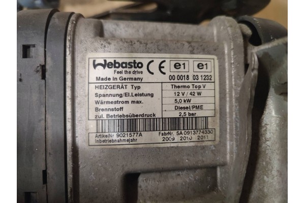 PARKING HEATER WEBASTO DIESEL THERMO TOP V 5 0kW 2 5BAR 7N0815065G Car type passenger cars