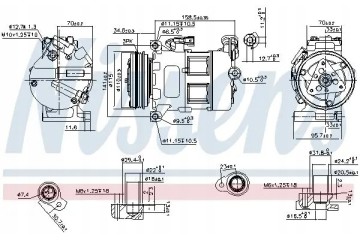 COMPRESSOR AIR CONDITIONING COMPRESSOR 890062 NISSENS Catalog number of the original VOLVO 31315453 VOLVO 31332386 VOLVO 3136615