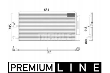 CONDENSER AIR CONDITIONING COOLER AC 942 000P MAHLE Packaging status original