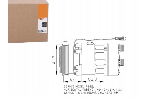 Air conditioning compressor NRF Product weight with unit packaging 8 kg
